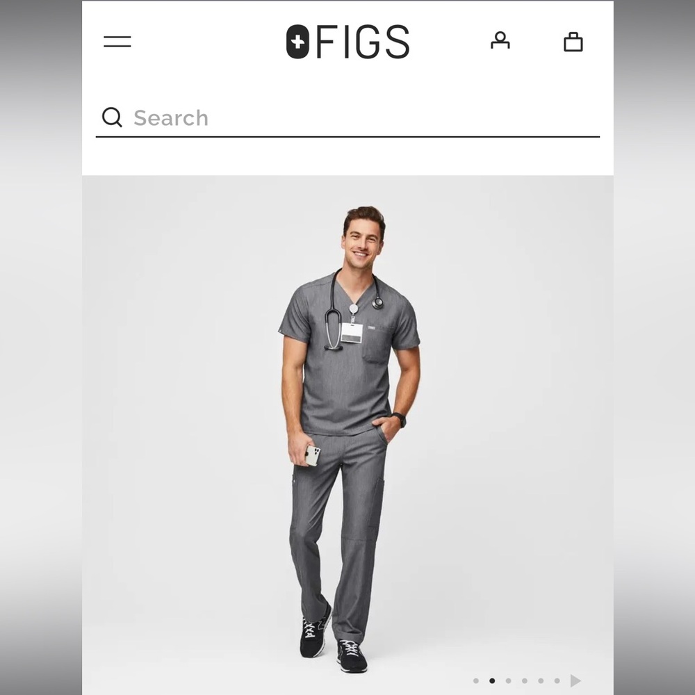 Figs Men’s Technical Collection scrubs - heather dark gray *** top and bottom